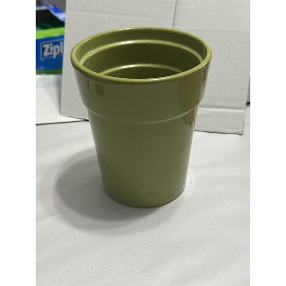 Green Planter Made in Germany Ceramic Pot 6.5 " Tall x 5.5" Wide Lime Green - Picture 1 of 5